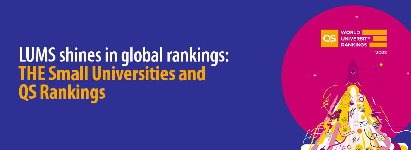 News headline on plain light blue background with QS World University Rankings logo