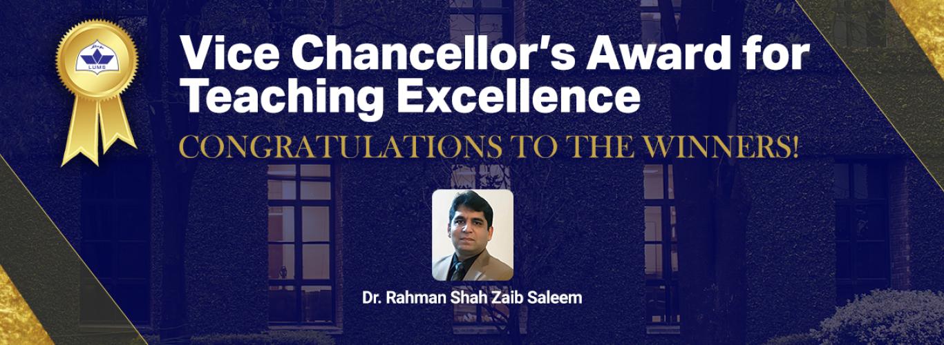 In Coversation with Dr. Rahman Shah Zaib Saleem, Awardee Vice Chancellor’s Award for Teaching Excellence 2021-22