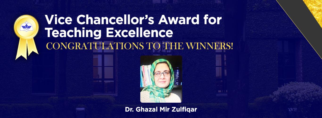 In Conversation with Dr. Ghazal Mir Zulfiqar, Awardee Vice Chancellor’s Award for Teaching Excellence 2022-23