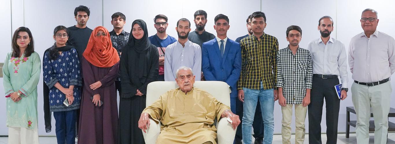 Founding Pro Chancellor, Syed Babar Ali Engages with SBA Scholarship Fund Recipients
