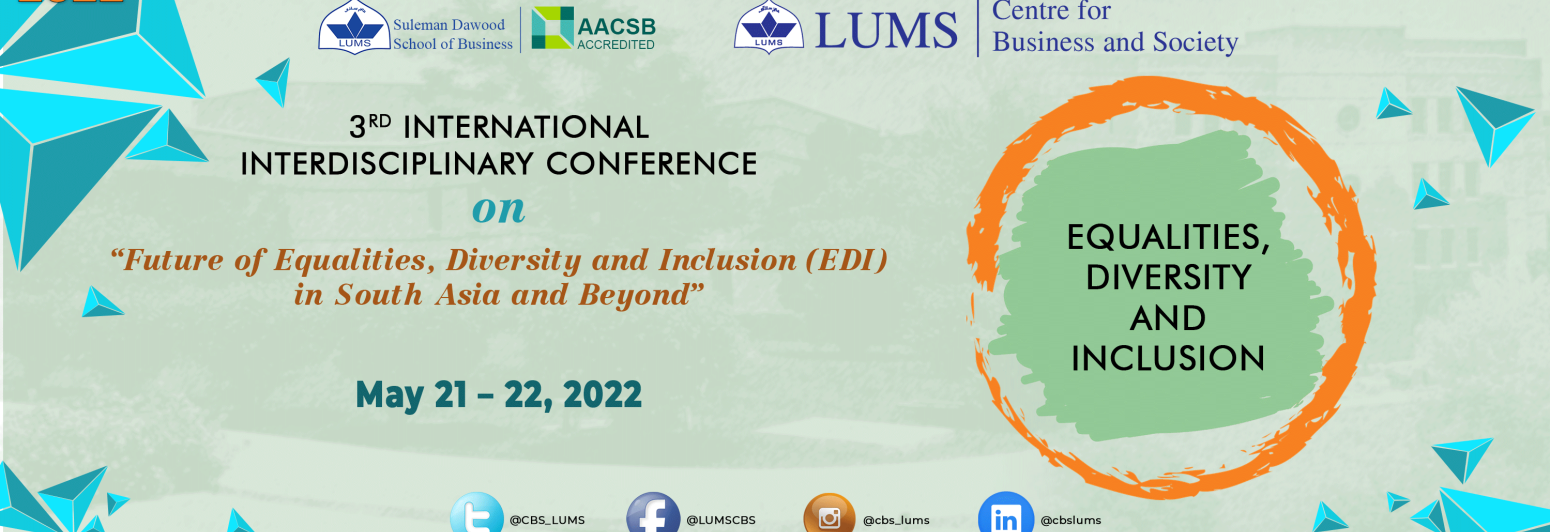3rd International Interdisciplinary Conference on Gender, Work and Society: Future of Equalities, Diversity and Inclusion in South Asia and Beyond