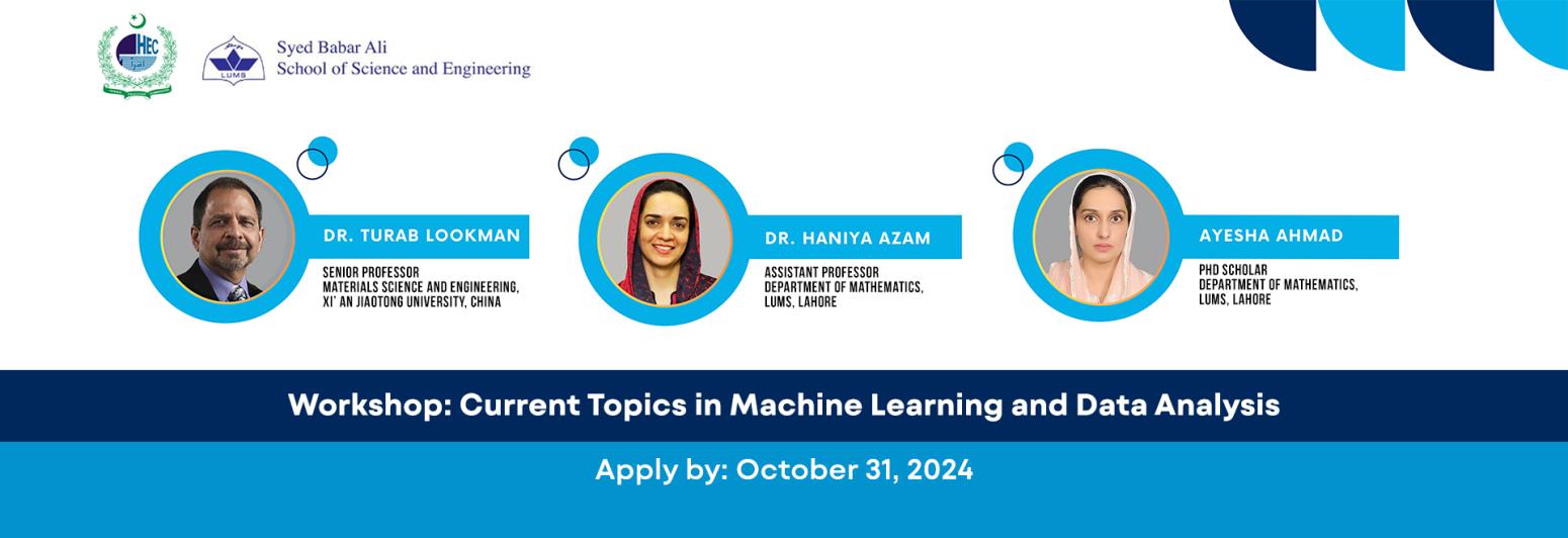 Two-Day Workshop on Current Topics in Machine Learning and Data Analysis