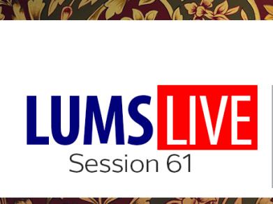 LUMS Live logo on white background with Session 61 written underneath