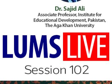 LUMS Live logo on white background with Session 102 written underneath