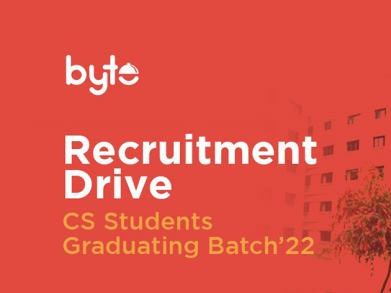 White text on red background spelling out Recruitment Drive 